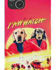 Funda personalizada para teléfono con 2 mascotas 'Paw Watch 1991'