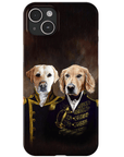 Funda personalizada para teléfono con 2 mascotas 'El Almirante y el Capitán'