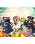 'Green Bay Doggos' Personalized 3 Pet Standing Canvas