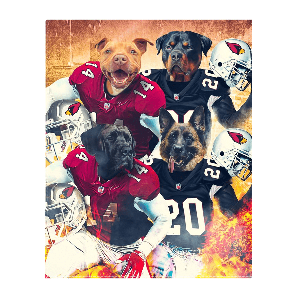 &#39;Arizona Doggos&#39; Personalized 4 Pet Standing Canvas
