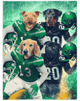 'New York Jet-Doggos' Personalized 4 Pet Blanket