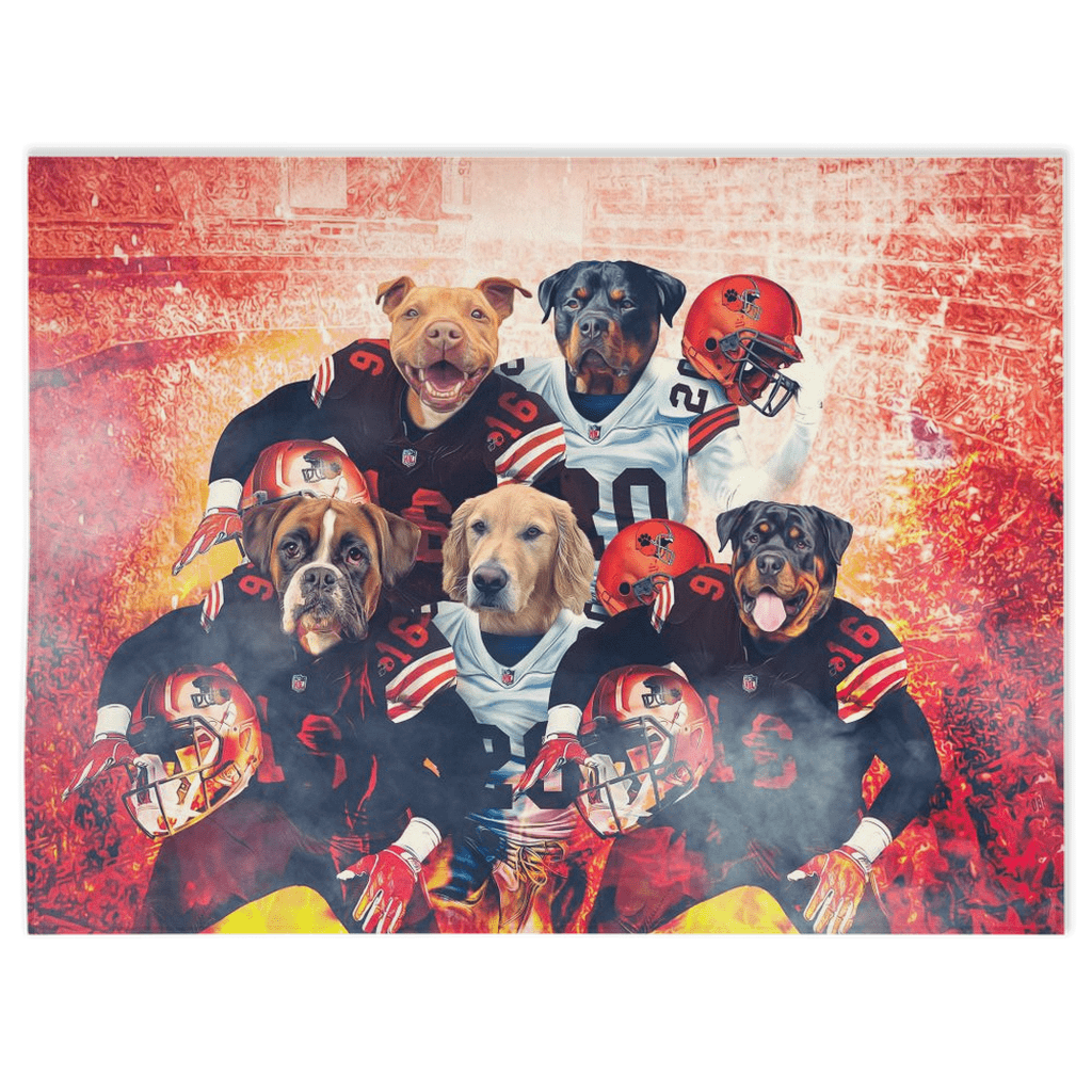 &#39;Cleveland Doggos&#39; Personalized 5 Pet Blanket