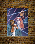 '1980s Lazer Portrait' Personalized 2 Pet Mini Portrait