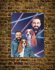 '1980s Lazer Portrait Pet(Female)/Human(Male)' Personalized Mini Portrait