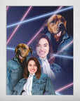 '1980s Lazer Portrait Pet(Male)/Human(Female)' Personalized Mini Portrait