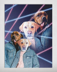 '1980s Lazer Portrait' Personalized 2 Pet Mini Portrait