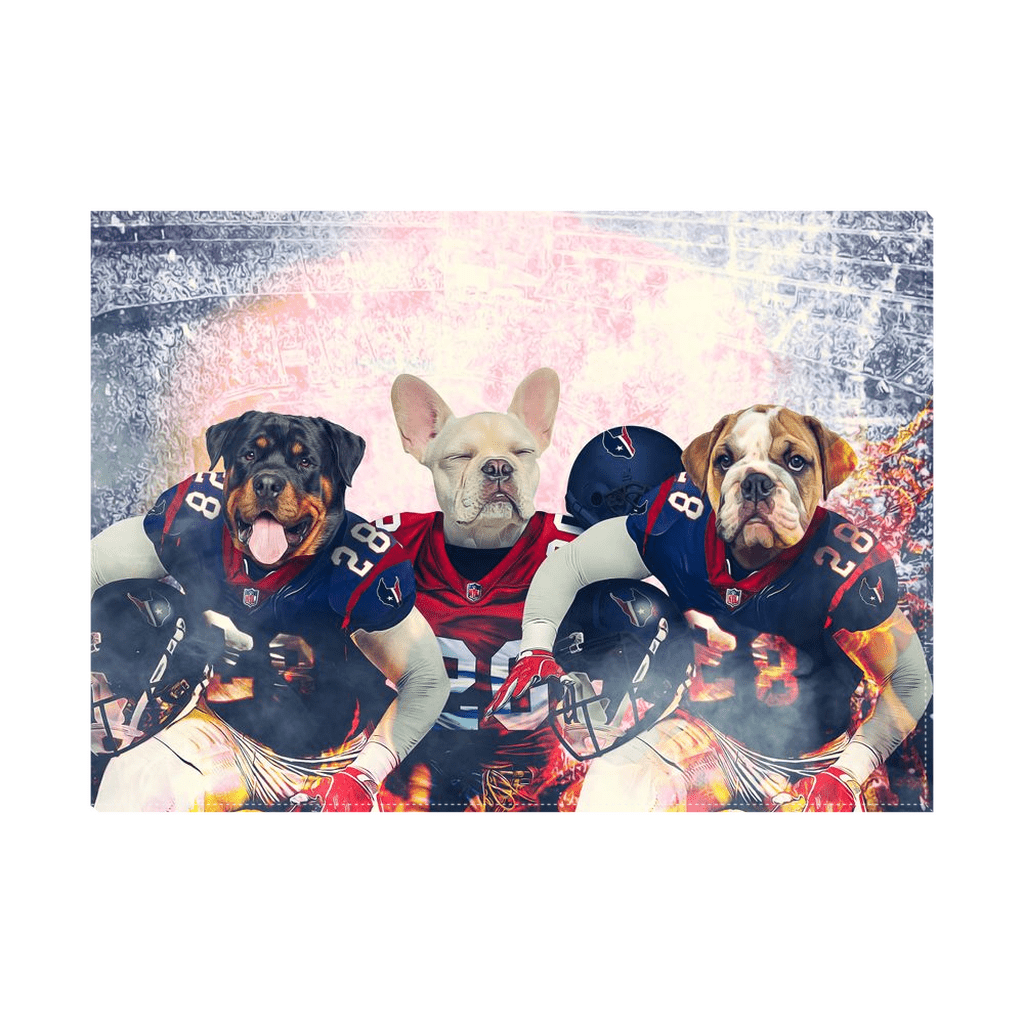&#39;Houston Doggos&#39; Personalized 3 Pet Standing Canvas