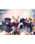 'Houston Doggos' Personalized 3 Pet Standing Canvas