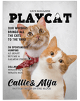 'Playcat' Personalized 2 Pet Blanket
