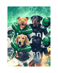 'New York Jet-Doggos' Personalized 4 Pet Standing Canvas