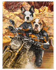 'Dogati Riders' Personalized 2 Pet Mini Portrait