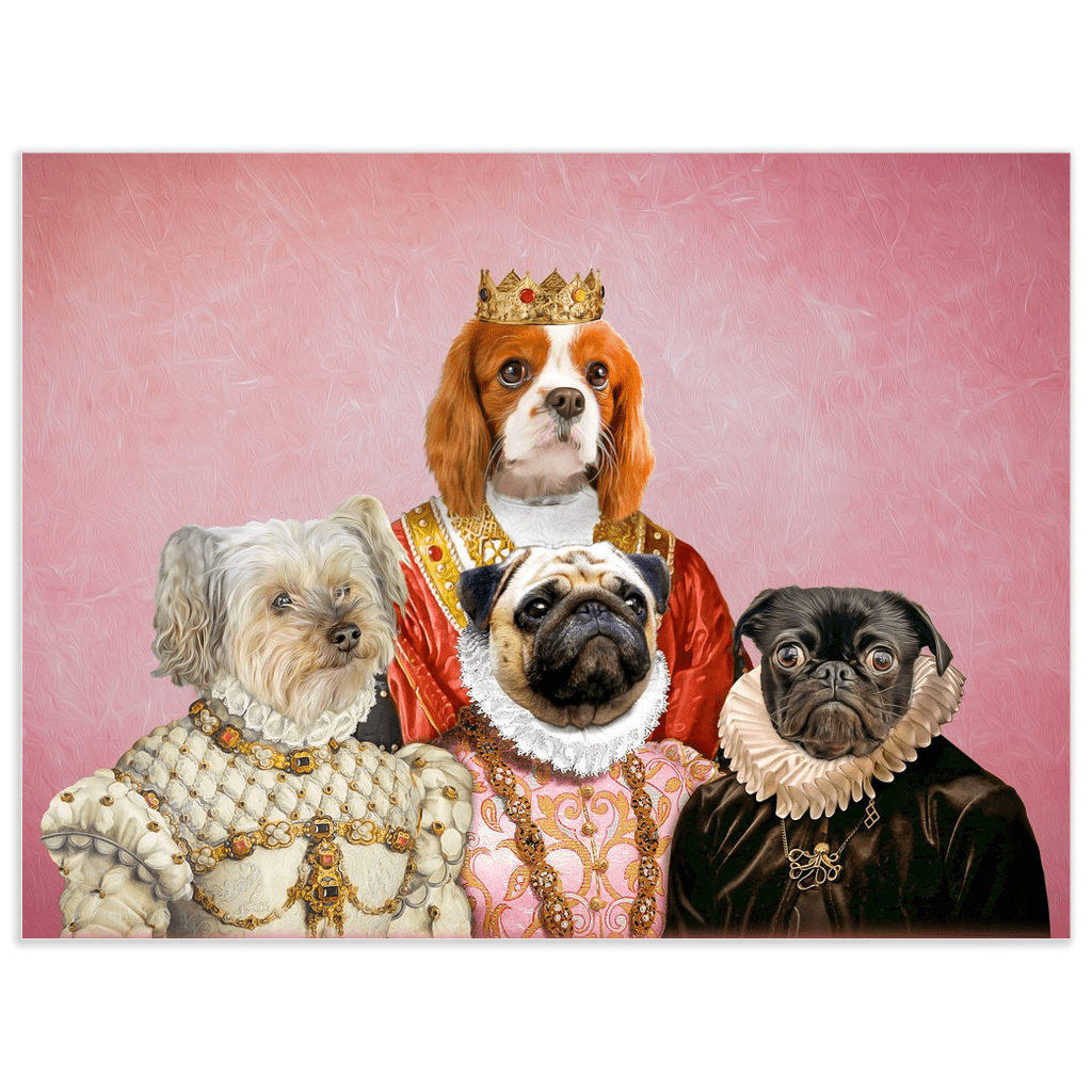 &#39;The Royal Ladies&#39; Personalized 4 Pet Mini Portrait