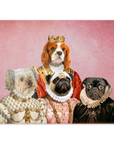 'The Royal Ladies' Personalized 4 Pet Mini Portrait