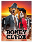 'Boney and Clyde' Personalized 2 Pet Mini Portrait