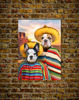 '2 Amigos' Personalized 2 Pet Mini Portrait