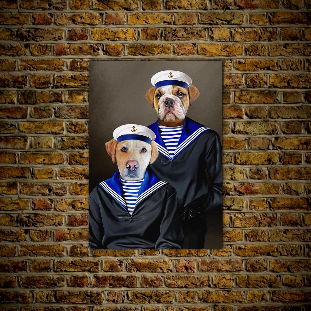 &#39;The Sailors&#39; Personalized 2 Pet Mini Portrait