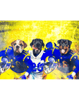 'Los Angeles Doggos' Personalized 3 Pet Standing Canvas