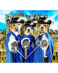 '3 Musketeers' Personalized 3 Pet Mini Portrait