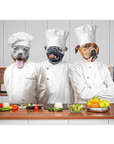 'The Chefs' Personalized 3 Pet Mini Portrait