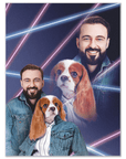 '1980s Lazer Portrait Pet(Female)/Human(Male)' Personalized Mini Portrait