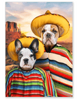 '2 Amigos' Personalized 2 Pet Mini Portrait