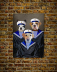 'The Sailors' Personalized 3 Pet Mini Portrait