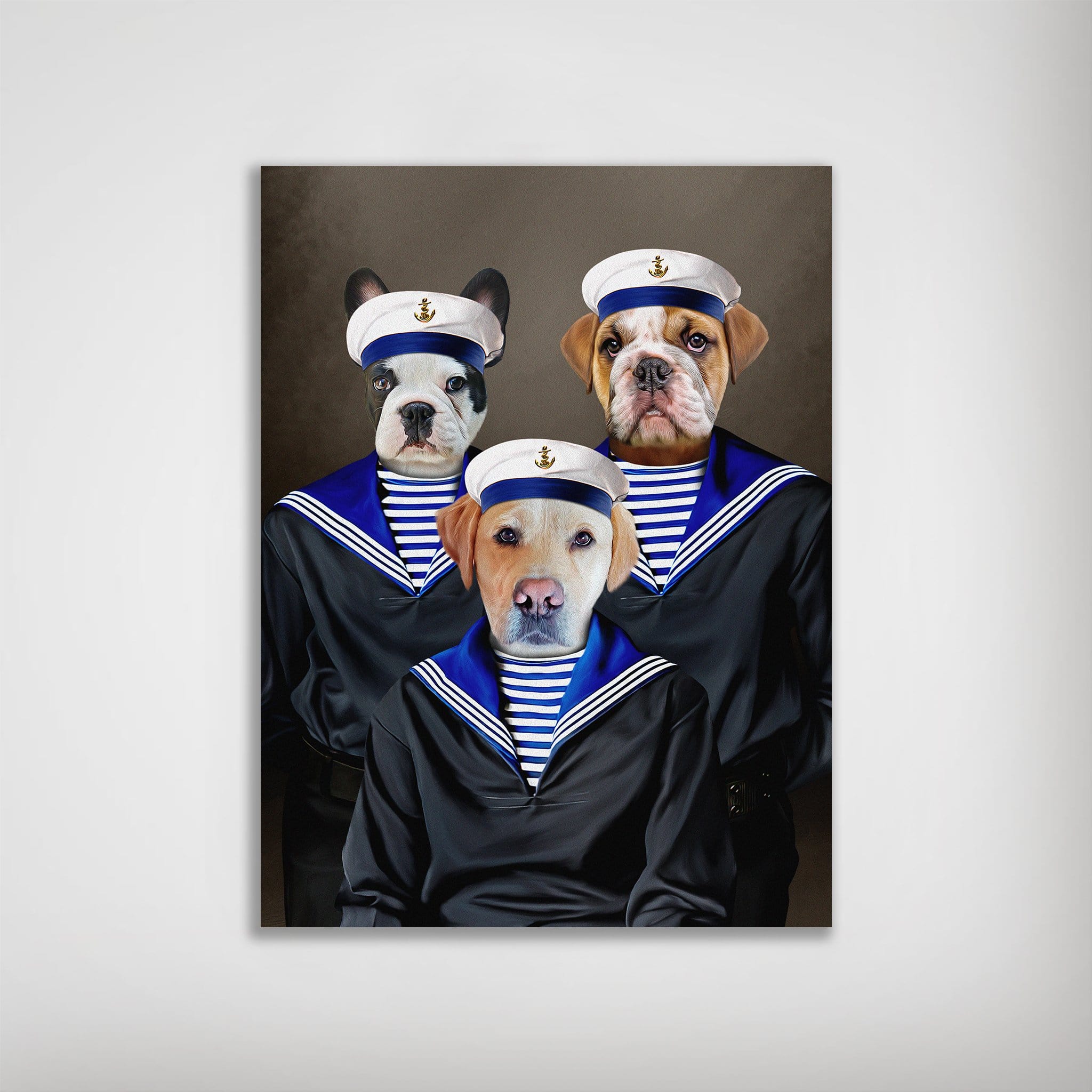 &#39;The Sailors&#39; Personalized 3 Pet Mini Portrait