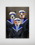 'The Sailors' Personalized 3 Pet Mini Portrait