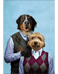 Step Doggo & Doggette: Personalized 2 Pet Mini Portrait