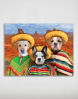 '3 Amigos' Personalized 3 Pet Mini Portrait