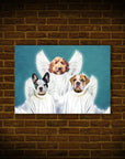 '3 Angels' Personalized 3 Pet Mini Portrait