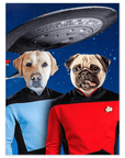 'Doggo-Trek' Personalized 2 Pet Mini Portrait