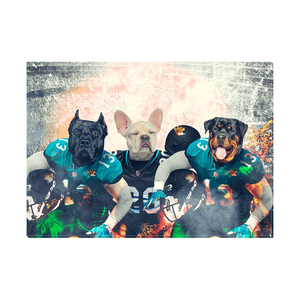 &#39;Jacksonville Doggos&#39; Personalized 3 Pet Standing Canvas