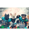 'Jacksonville Doggos' Personalized 3 Pet Standing Canvas