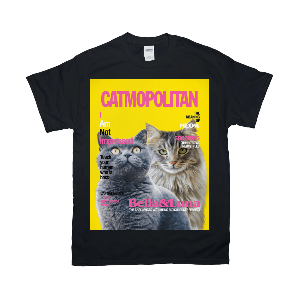 Camiseta personalizada para 2 mascotas &#39;Catmopolitan&#39;
