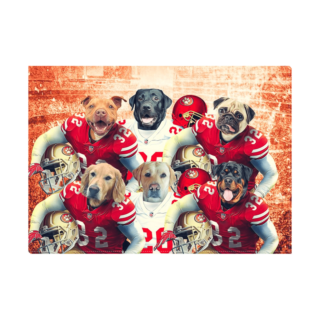 &#39;San Francisco 40Doggos&#39; Personalized 6 Pet Standing Canvas