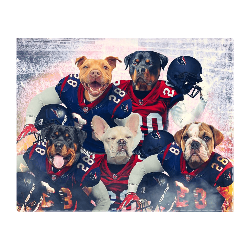 &#39;Houston Doggos&#39; Personalized 5 Pet Standing Canvas