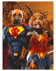 'Superdog & Wonder Doggette' Personalized 2 Pet Mini Portrait