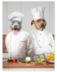 'The Chefs' Personalized 2 Pet Mini Portrait