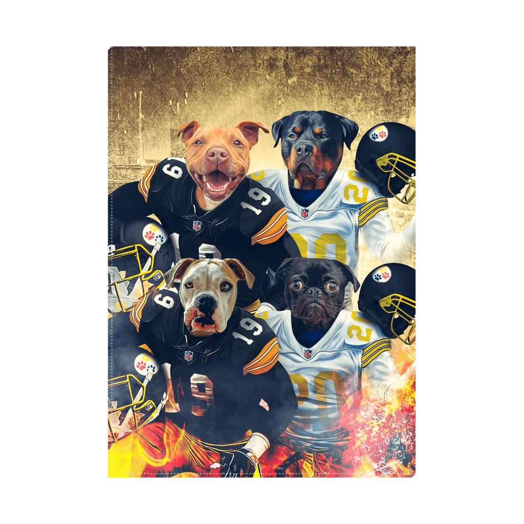 &#39;Pittsburgh Doggos&#39; Personalized 4 Pet Standing Canvas