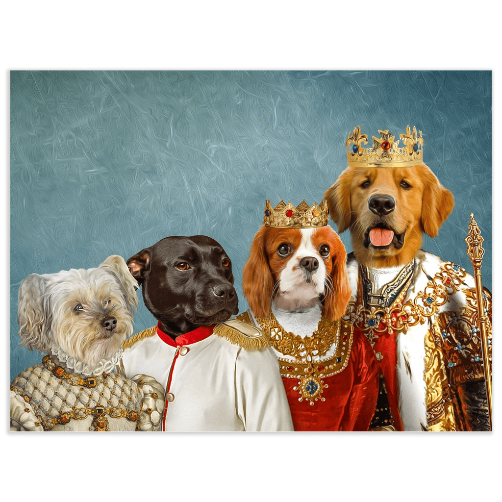 &#39;The Royal Family&#39; Personalized 4 Pet Mini Portrait