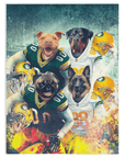 'Green Bay Doggos' Personalized 4 Pet Blanket