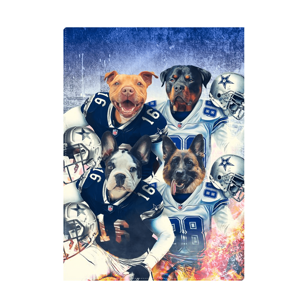 &#39;Dallas Doggos&#39; Personalized 4 Pet Standing Canvas