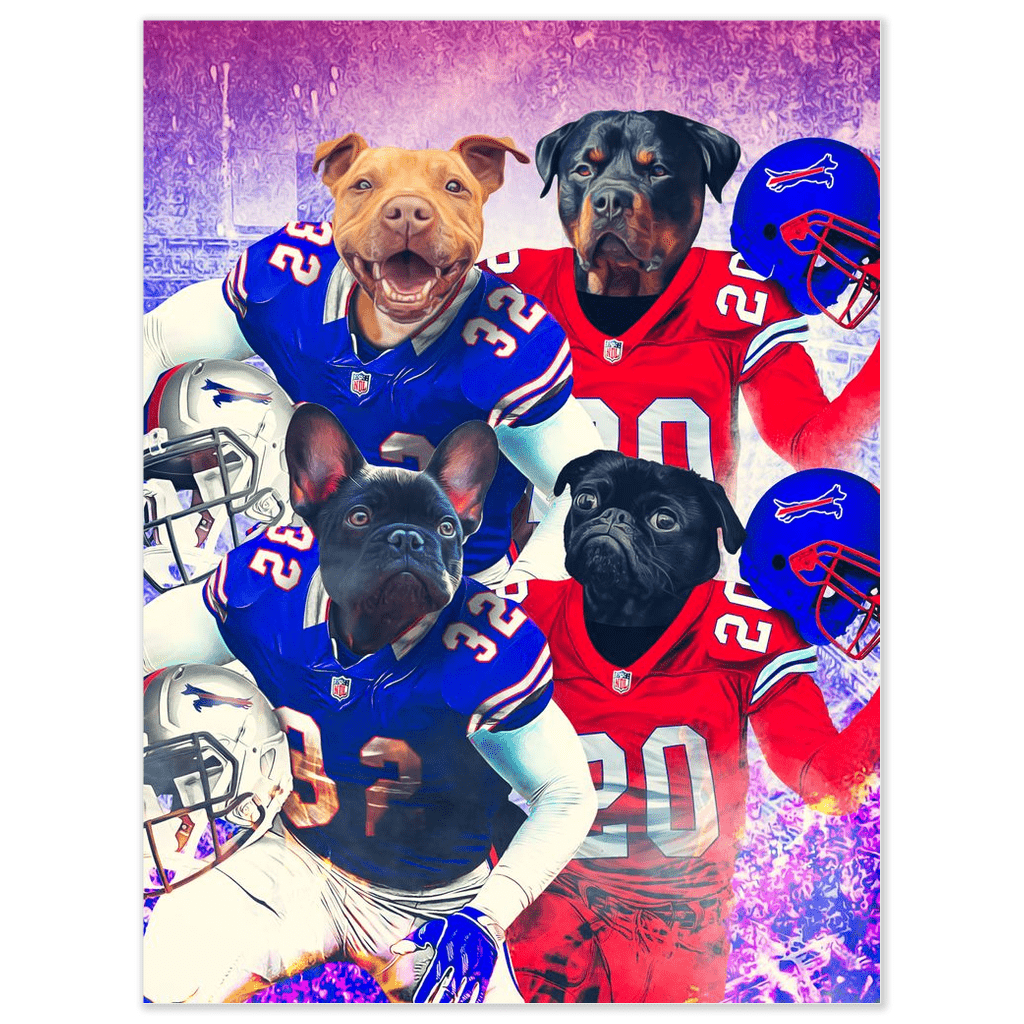 &#39;Buffalo Doggos&#39; Personalized 4 Pet Poster