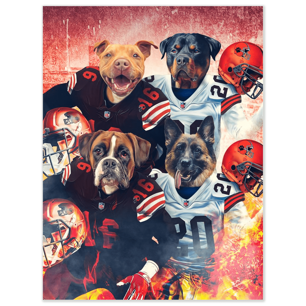 &#39;Cleveland Doggos&#39; Personalized 4 Pet Poster
