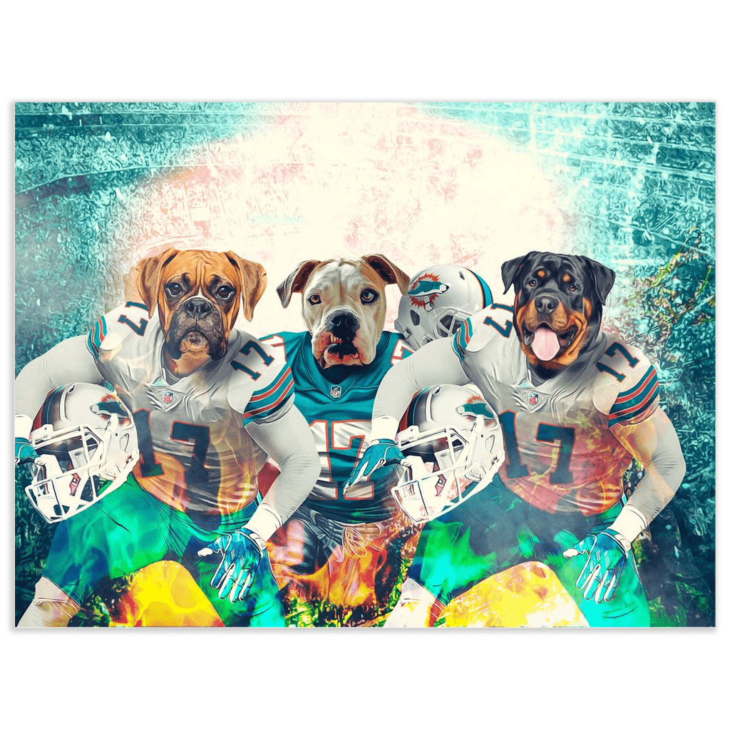 &#39;Miami Doggos&#39; Personalized 3 Pet Poster