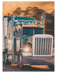 'The Trucker' Personalized Pet Mini Portrait