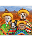 '4 amigos' Personalized 4 Pet Mini Portrait