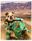 'Kawadawgi Rider' Personalized Pet Mini Portrait