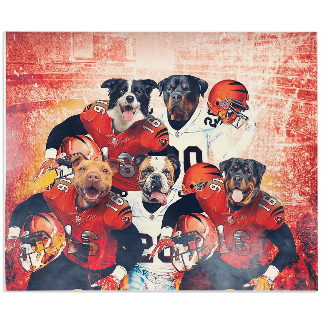 &#39;Cincinnati Doggos&#39; Personalized 5 Pet Blanket